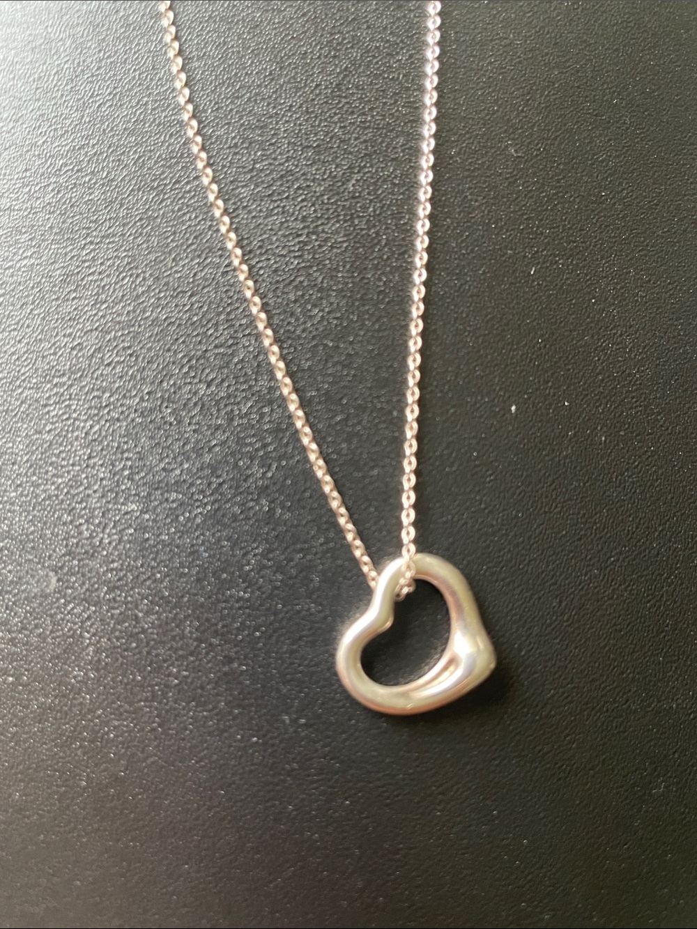 Tiffany & Co. Elsa Peretti® Open Heart Sterling Silver Necklace Small 16MM